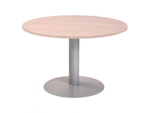 Mesa de reuniao rocada meeting 3006at04 estrutura coluna aco cinza tabuleiro em madeira branco 120 cm diametro , Rocada , 150723 , 8427951995674